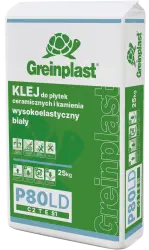 Glue for ceramic tiles and stone, flexible white and low-dust GREINPLAST P80LD